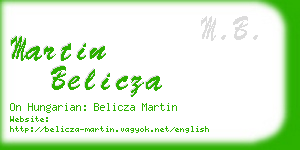 martin belicza business card